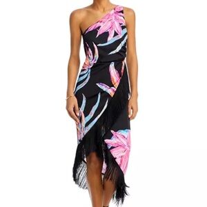 Rococo Sand Black and Pink Asymmetrical Dress